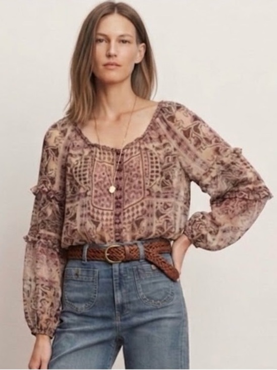 Diane Von Furstenberg Tops - DIANE VON FURSTENBERG $295 vintage 2006 Y2K Boho silk blouse